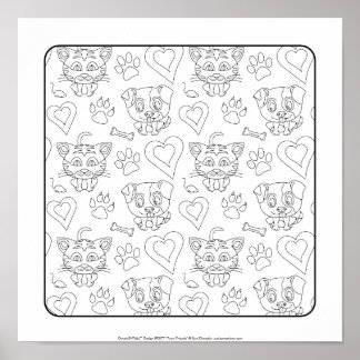 OrnaMENTALs #0077 Furry Friends Color your own Poster