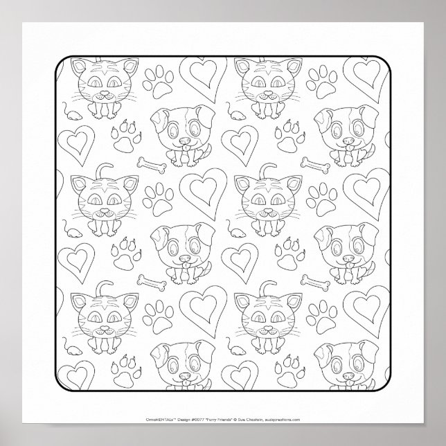 OrnaMENTALs #0077 Furry Friends Color your own Poster (Vorne)