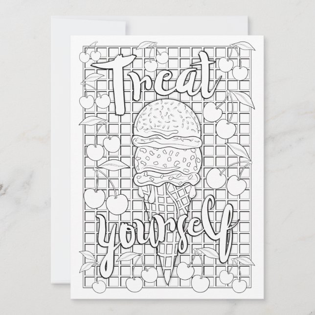 OrnaMENTALs Leckerei Sie selbst Farbe Ihre eigene Einladung (Vorderseite)