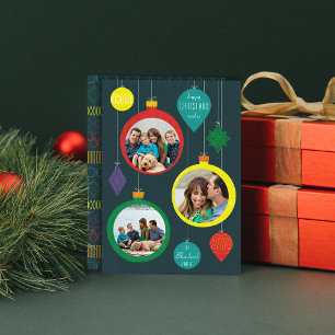 Ornamente aus dem Mittelalter Drei Foto-Karte Feiertagskarte