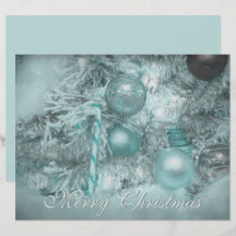 Ornamente Frohe Weihnachten Aquamarinen Grünen Fei