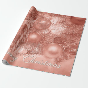 Ornamente Frohe Weihnachten Baum Roségold Festlich Geschenkpapier
