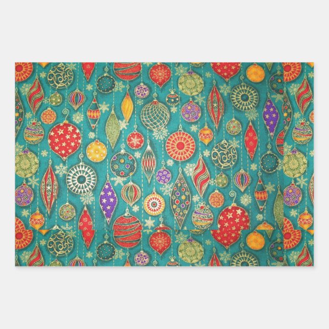 Ornamente Geschenkpapier Set (Vorderseite)