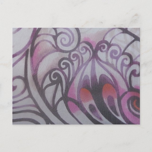 Ornamente in lila postkarte (Vorderseite)