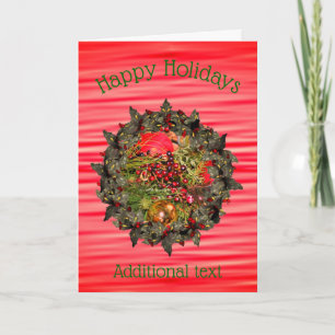 Ornamente Perlen Holly Berry Wreath Weihnachtskart Feiertagskarte