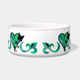 Ornamente Regenbogenherz mit Schmetterling und Lil Napf