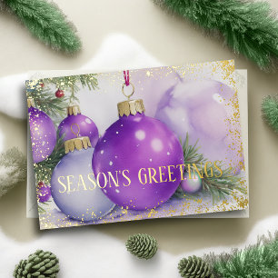 Ornamente Satin Ribbon Evergreen Lila Feiertagskarte