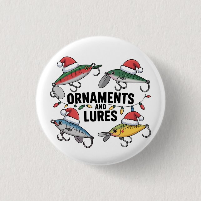 Ornamente und Lures Weihnachten Button (Vorderseite)