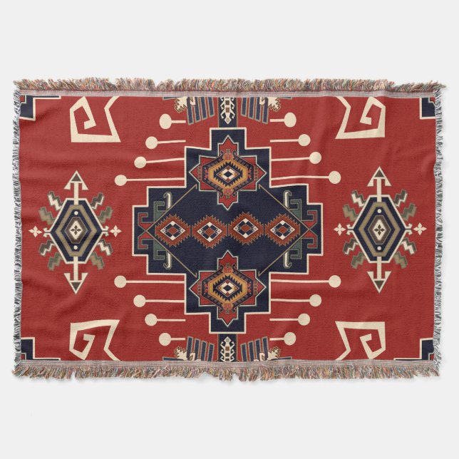 Ornamentives Rug Design: Vintag Geometrisch. Decke (Vorderseite)