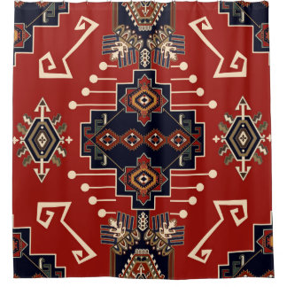 Ornamentives Rug Design: Vintag Geometrisch. Duschvorhang