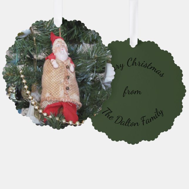 Ornamentkarte - Abbildung des antiken Weihnachtsst Ornament Karte (Vorderseite/Rückseite)