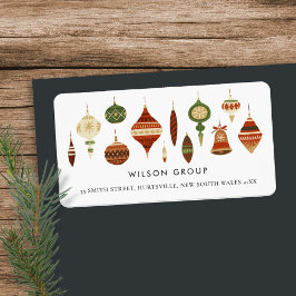 ORNAMENTS ROT GREEN CHRISTMAS ORNAMENTS STAR DECOR ADRESSAUFKLEBER