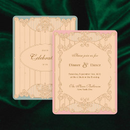 Ornate Art Nouveau Wedding Reception Invitation Einladung