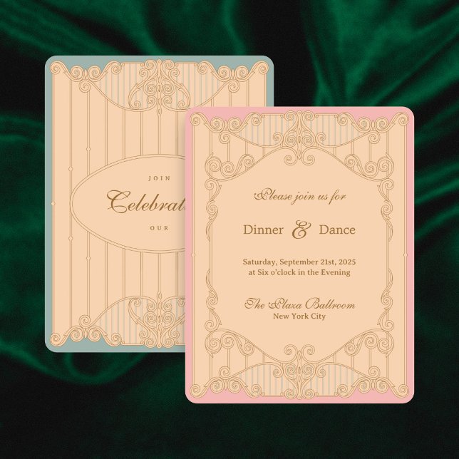 Ornate Art Nouveau Wedding Reception Invitation Einladung (Von Creator hochgeladen)