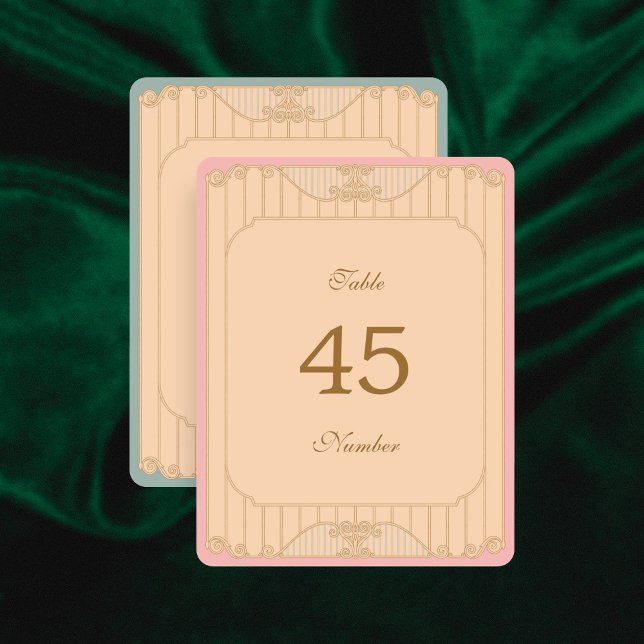 Ornate Art Nouveau Wedding Table Numbers (Von Creator hochgeladen)