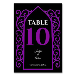 Ornate border black and purple Gothic Wedding Tischnummer