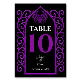 Ornate border black and purple Gothic Wedding Tischnummer