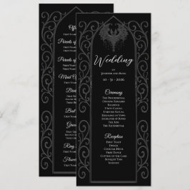 Ornate border Gothic Wedding Program Menükarte