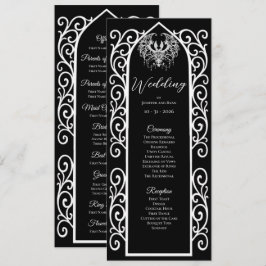 Ornate border Gothic Wedding Program Menükarte