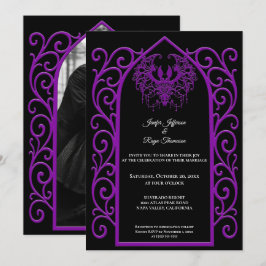 Ornate border Photo Gothic wedding Invitation Einladung