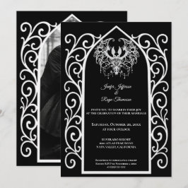 Ornate border Photo Gothic wedding Invitation Einladung