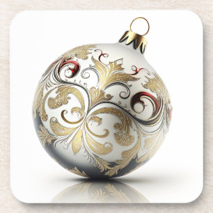 Ornate Christmas Ornament Coasters Getränkeuntersetzer