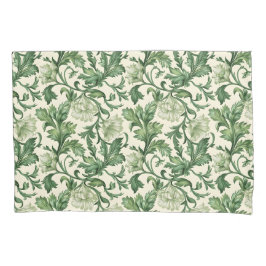 Ornate dark green acanthus leaves pattern kissenbezug