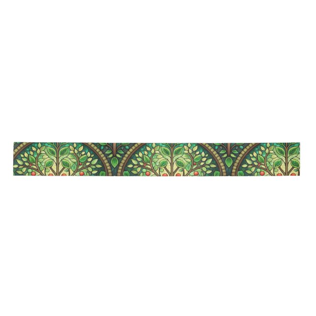 Ornate design featuring green and gold symmetrical satinband (Vorderseite)