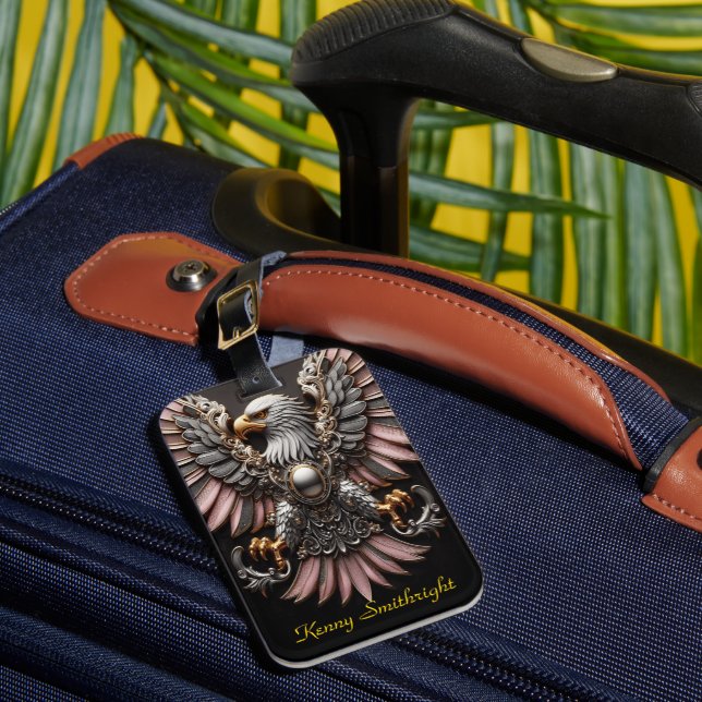 Ornate Eagle Skulptur Gepäckanhänger (Vorderseite Insitu 1)