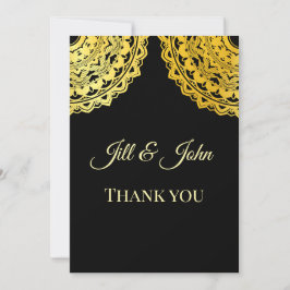 Ornate Elegant Flourish Wedding Thank You Card Dankeskarte