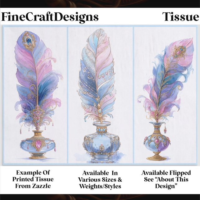 Ornate Elegant Quill & Inkwell Trio EQ2R Decoupage Seidenpapier (Von Creator hochgeladen)