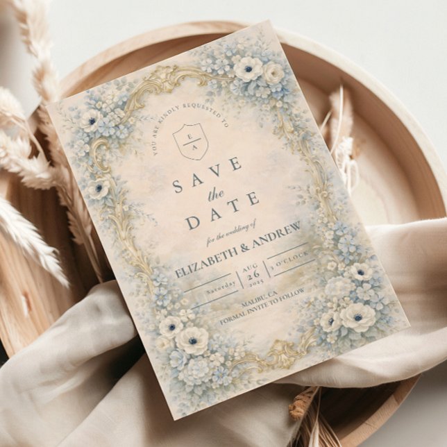 Ornate Floral Baroque Wedding Save The Date (Von Creator hochgeladen)