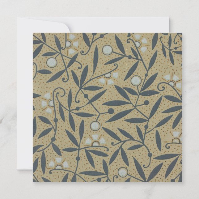 Ornate floral pattern with dark blue vines  dankeskarte (Vorderseite)