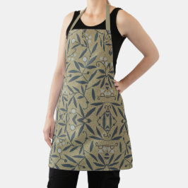 Ornate floral pattern with dark blue vines  schürze