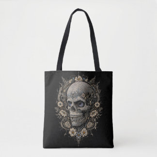 Ornate Floral Skull Victorian Gothic Art Nouveau