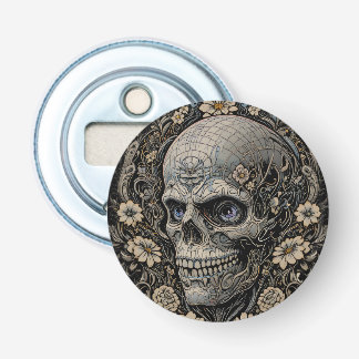 Ornate Floral Skull Victorian Gothic Art Nouveau Flaschenöffner