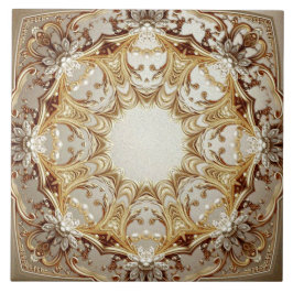 Ornate Gold Ceramic Tile Fliese