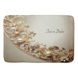 Ornate Gold Flourish Bath Mat Badematte