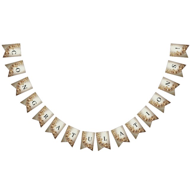 Ornate Gold Flourish Bunting Flag Wimpelkette (Alle)