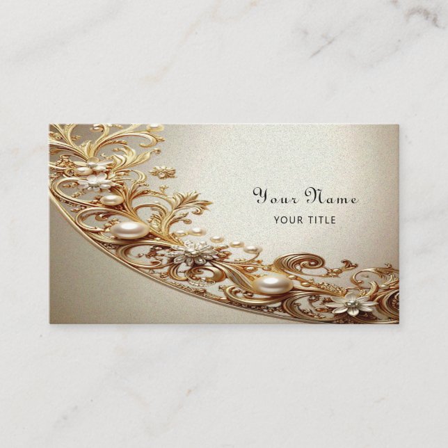 Ornate Gold Flourish Business Card Visitenkarte (Vorderseite)