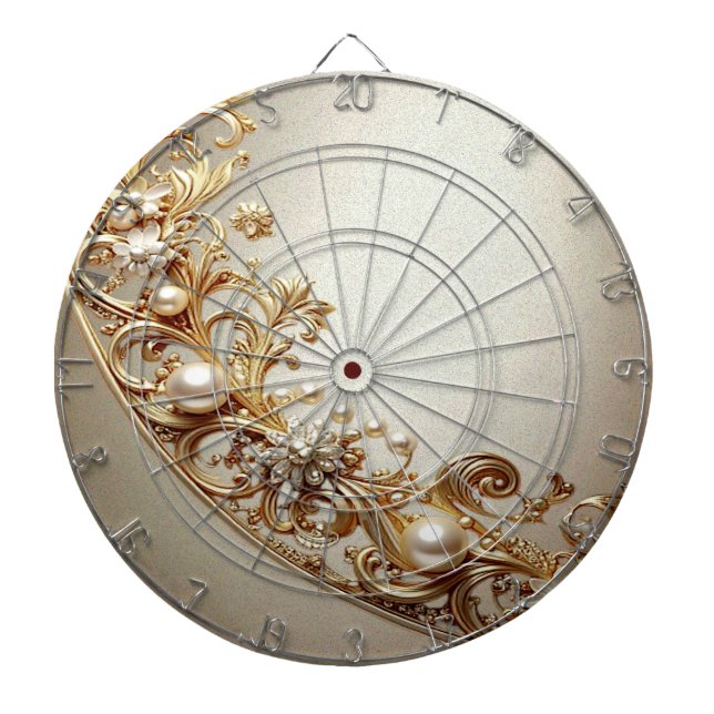 Ornate Gold Flourish Dartboard Dartscheibe (vorne)