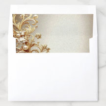 Ornate Gold Flourish Envelope Liner