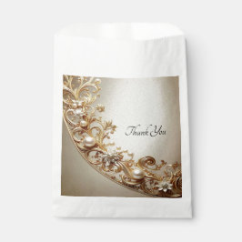 Ornate Gold Flourish Favor Bag Geschenktütchen