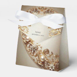 Ornate Gold Flourish Favor Box Geschenkschachtel