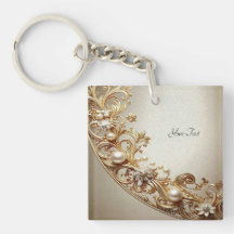 Ornate Gold Flourish Keychain