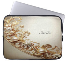 Ornate Gold Flourish Laptop Sleeve