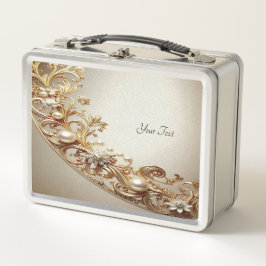 Ornate Gold Flourish Lunch box