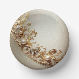 Ornate Gold Flourish Paper Bowls Pappteller