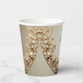 Ornate Gold Flourish Paper Cups Pappbecher