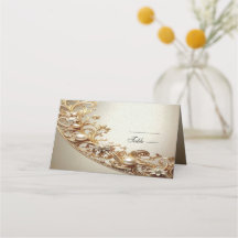 Ornate Gold Flourish Place Card
